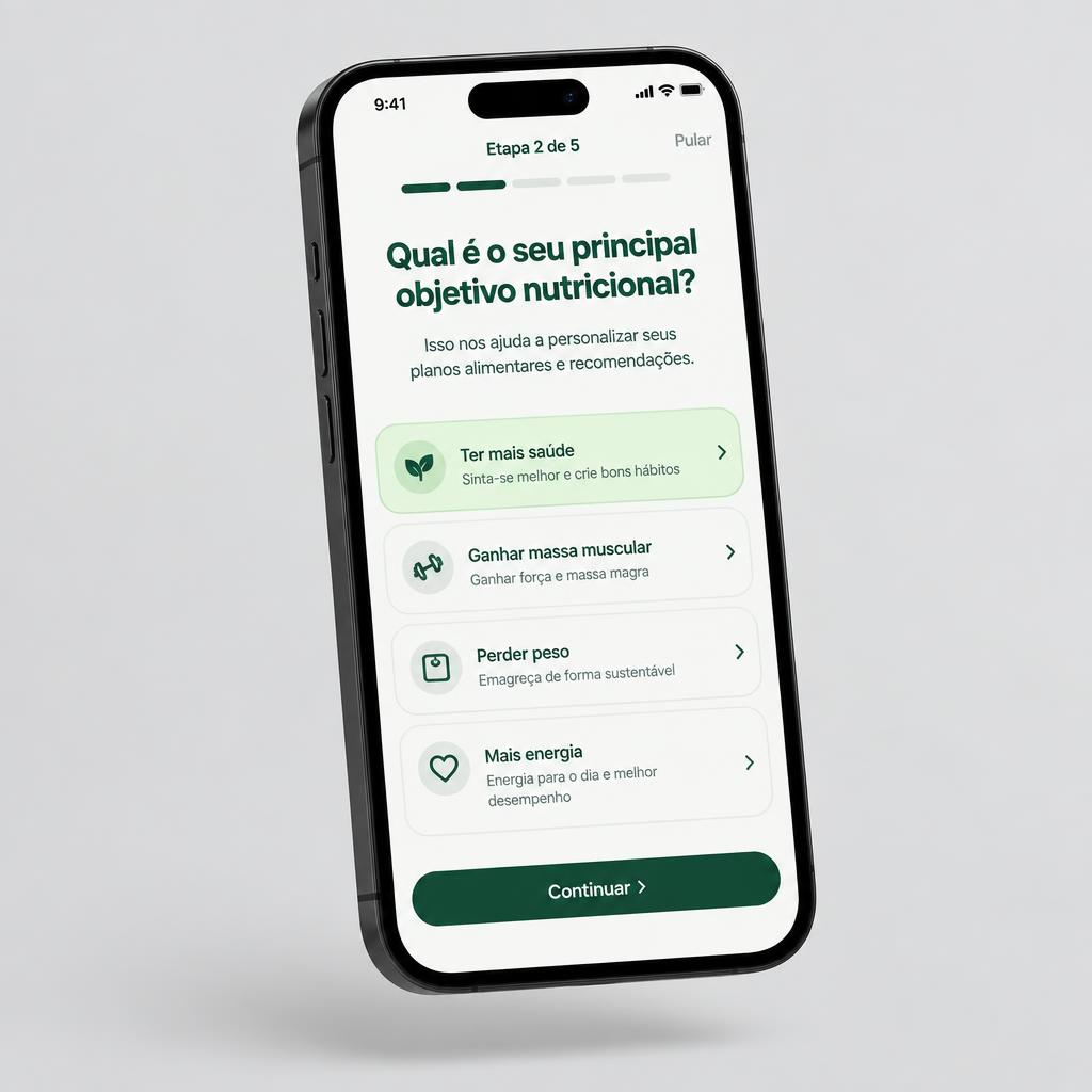 Tela de onboarding do mini app